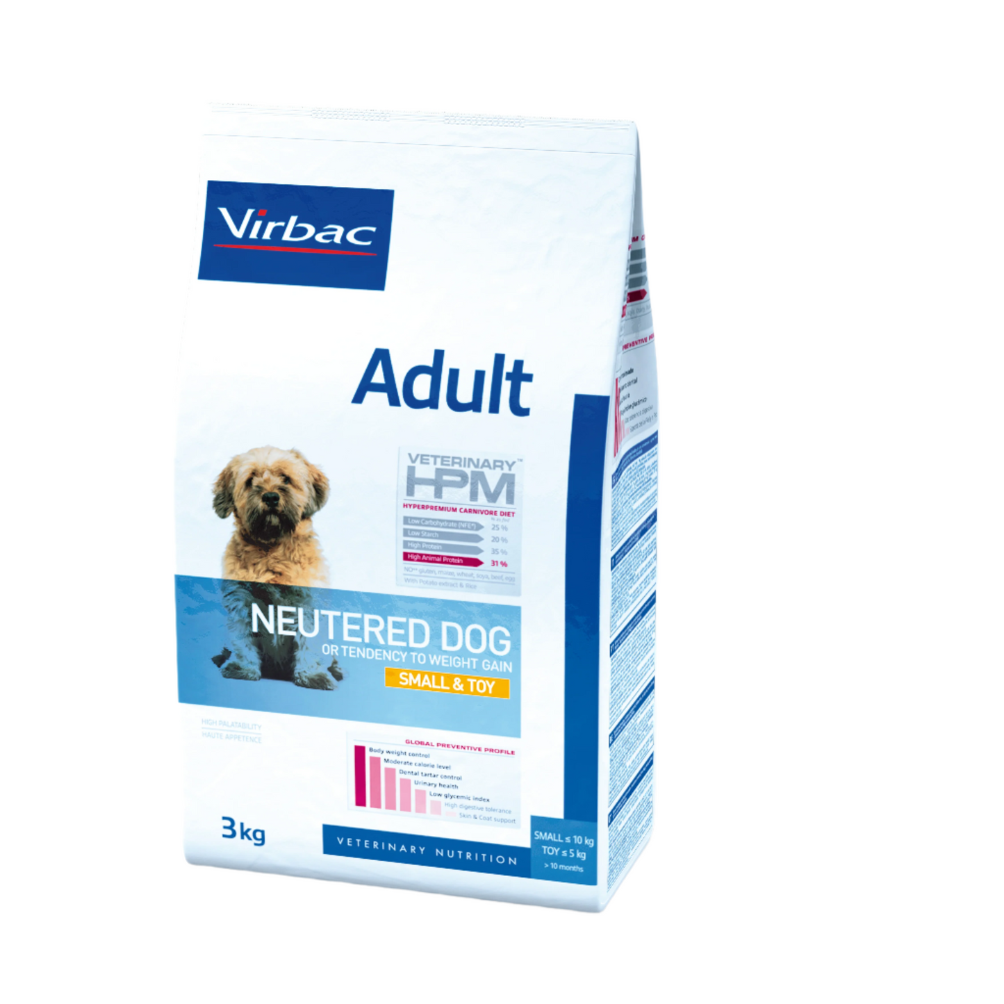 Virbac VETERINARY™ HPM Adult NEUTERED DOG SMALL & TOY - mažų veislių sterilizuotiems šunims