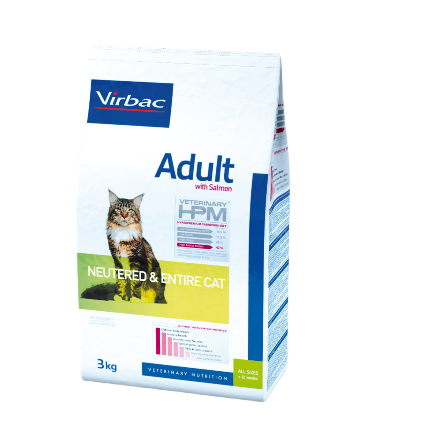 Virbac VETERINARY™ HPM Adult with salmon NEUTERED & ENTIRE CAT - ėdalas sterilizuotoms/nesterilizuotoms katėms