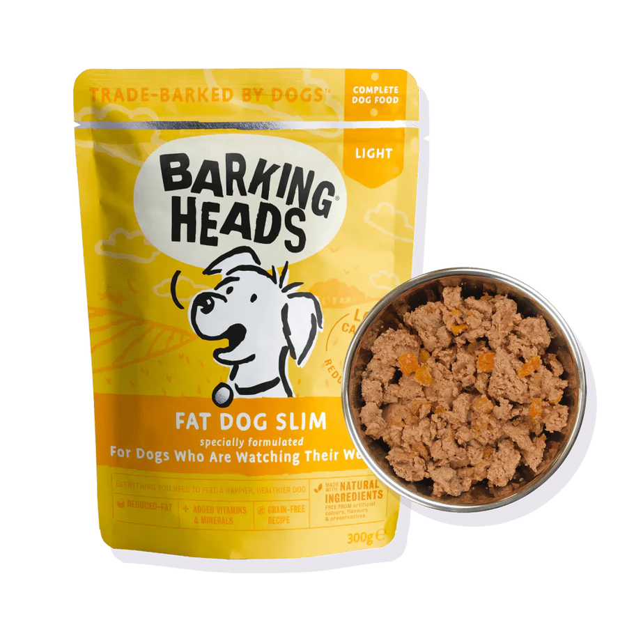 BARKING® HEADS FAT DOG SLIM visavertis pašaras suaugusiems šunims su viršsvoriu su vištiena.