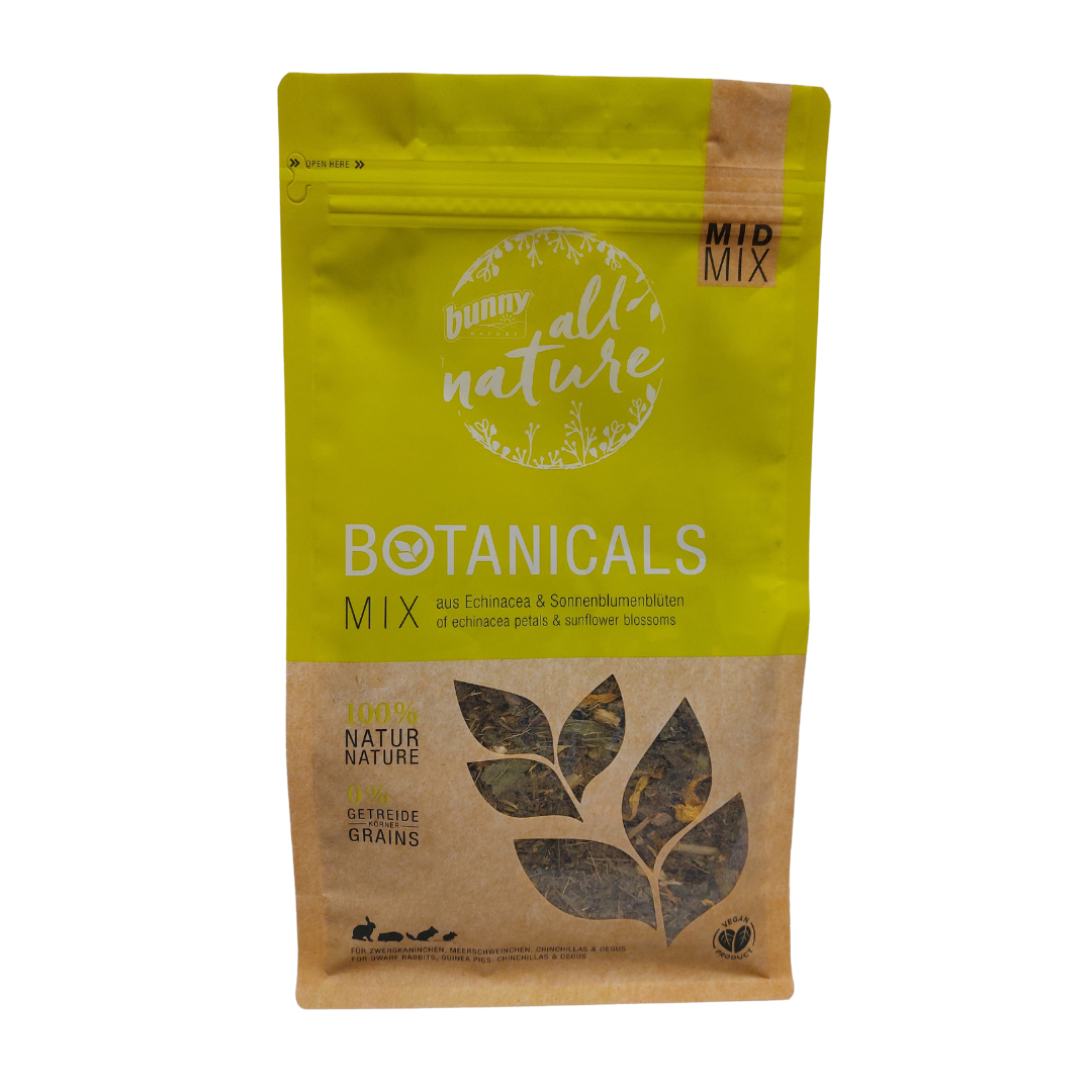 bunnyNature® BOTANICALS MID MIX ežiuolės žiedlapių ir saulėgrąžų žiedų mišinys