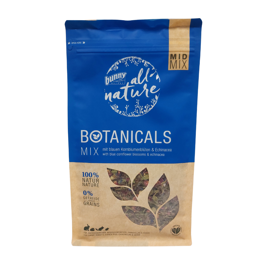 bunnyNature® BOTANICALS MID MIX Mix su mėlynųjų rugiagėlių žiedais ir ežiuole