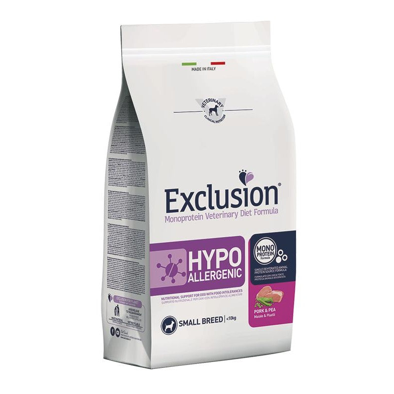 Exclusion® HYPOALLERGENIC small breed su kiauliena ir žirniais