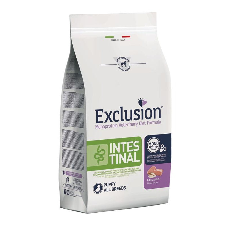 Exclusion® INTESTINAL PUPPY su kiauliena ir ryžiais