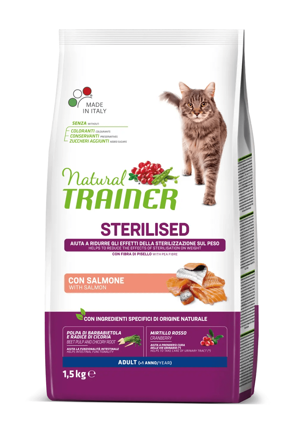 TRAINER NATURAL adult sterilised cat su lašiša