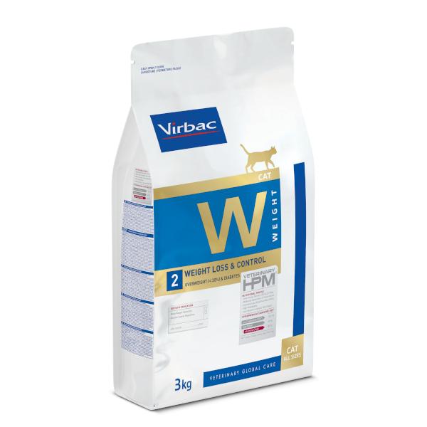 Virbac VETERINARY™ HPM W2 WEIGHT LOSS & CONTROL - ėdalas tinkamam svoriui palaikyti bei diabetu sergančioms katėms