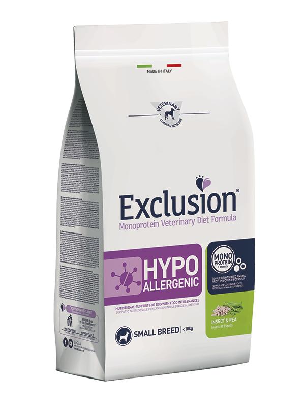 Exclusion® HYPOALLERGENIC small breed su vabzdžiais ir žirniais