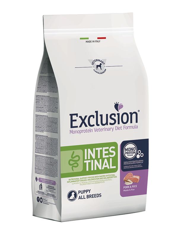 Exclusion® INTESTINAL PUPPY su kiauliena ir ryžiais