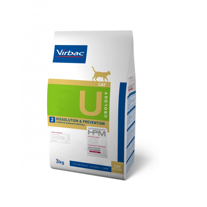 Virbac VETERINARY™ HPM U2 DISSOLUTION & PREVENTION - ėdalas katėms struvitinių akmenų tirpinimui ir oksalatų formavimosi tikimybės mažinimui