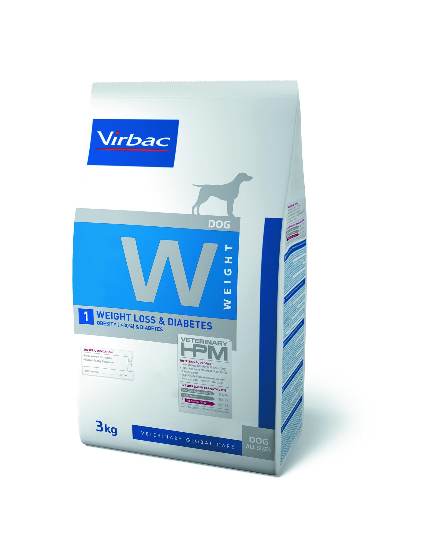 Virbac VETERINARY™ HPM W1 WEIGHT LOSS & DIABETES - ėdalas šunims esant nutukimui, diabetui