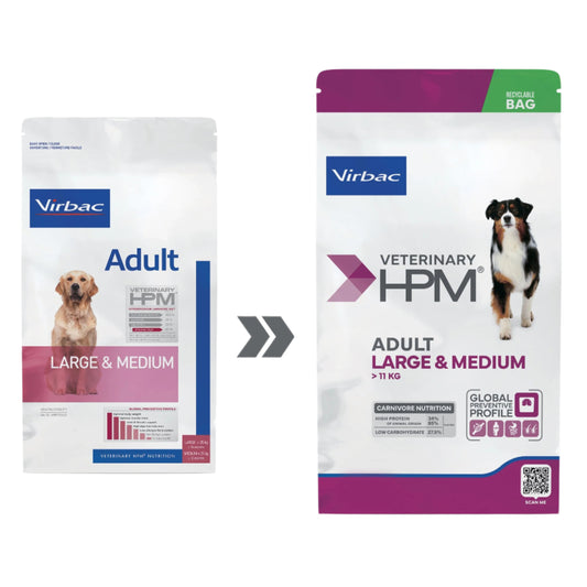 Virbac VETERINARY™ HPM Adult LARGE & MEDIUM - ėdalas suaugusiems šunims