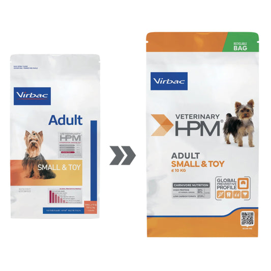 Virbac VETERINARY™ HPM Adult SMALL & TOY - ėdalas suaugusiems šunims