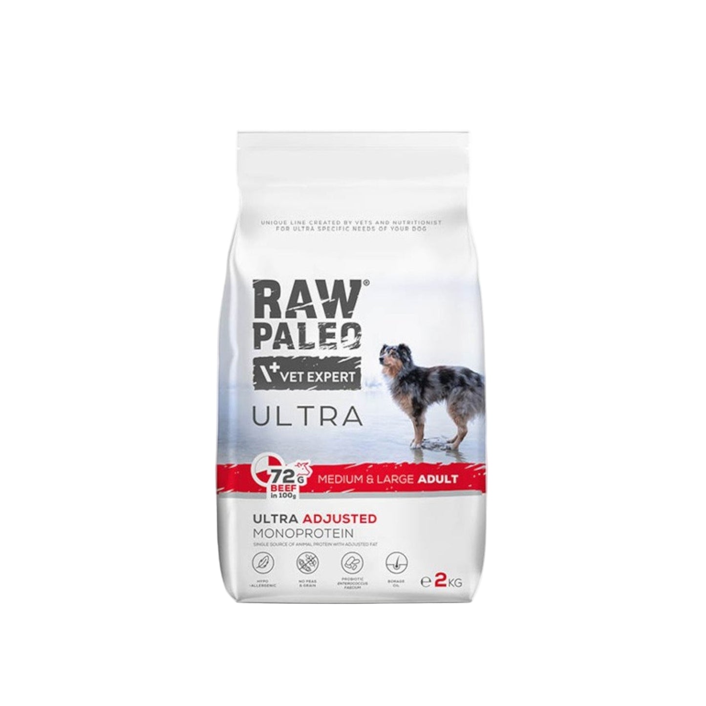 RAW PALEO® ULTRA MEDIUM MAXI ADULT vieno baltymo ėdalas su jautiena