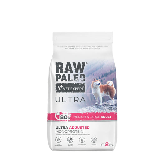 RAW PALEO® ULTRA MEDIUM MAXI ADULT vieno baltymo ėdalas su kiauliena