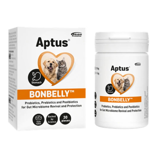 Aptus BONBELLY™ probiotikai, prebiotikai ir postbiotikai žarnyno mikrobiomui šunims ir katėms