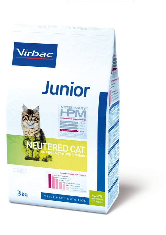 Virbac VETERINARY™ HPM Junior NEUTERED CAT - jaunoms sterilizuotoms katėms iki 12 mėnesių amžiaus
