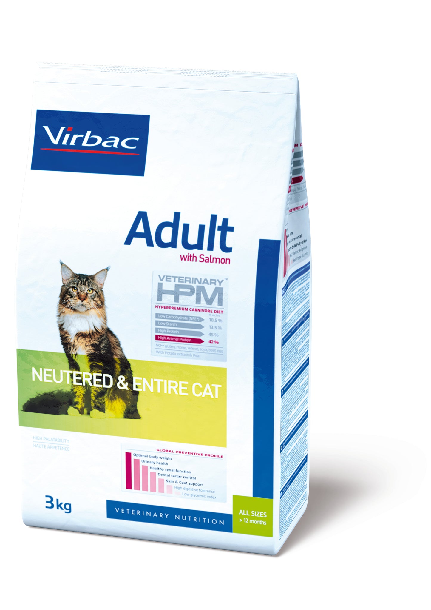 Virbac VETERINARY™ HPM Adult with salmon NEUTERED & ENTIRE CAT - ėdalas sterilizuotoms/nesterilizuotoms katėms
