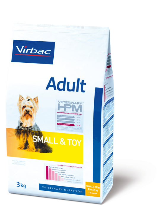 Virbac VETERINARY™ HPM Adult SMALL & TOY - ėdalas suaugusiems šunims